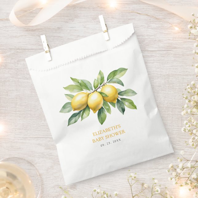 Wasserfarben Citrus Lemon Babydusche Geschenktütchen (Ausgeschnitten)