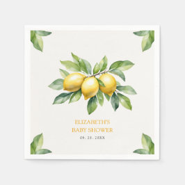 Wasserfarben Citrus Lemon Babydusche Serviette