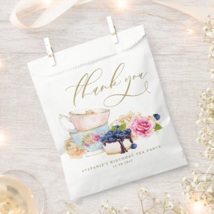 Wasserfarben Cottagecore Floral Geburtstags-Teepar Geschenktütchen