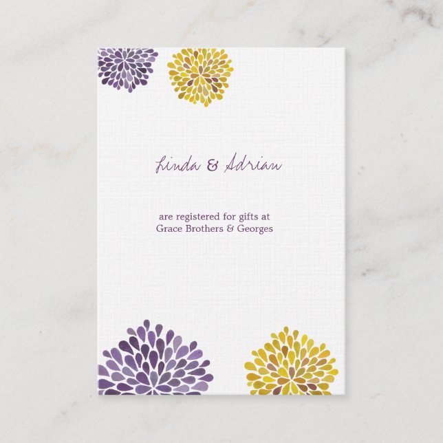 Wasserfarben-Dahlia-Blume Hochzeitskarten Begleitkarte (Vorderseite)