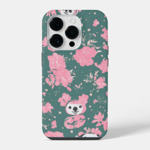 Wasserfarben Design Niedlich koala Gesicht Floral iPhone 14 Pro Hülle