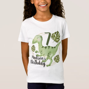 Wasserfarben-Dinosaurier-Unechter-Glitter-Geburtst T-Shirt