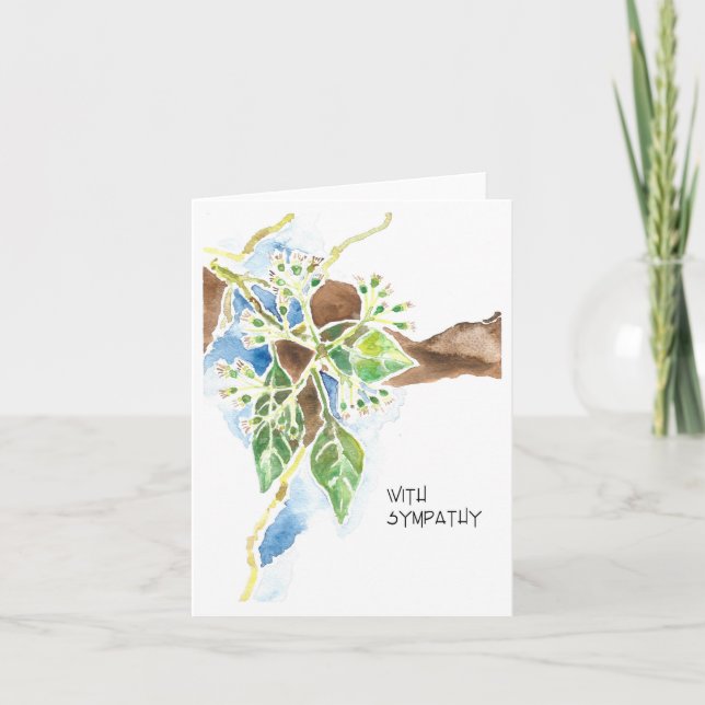 Wasserfarben-Dogwood-Sympathie-Karte Karte (Vorderseite)