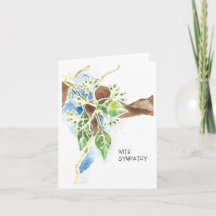 Wasserfarben-Dogwood-Sympathie-Karte
