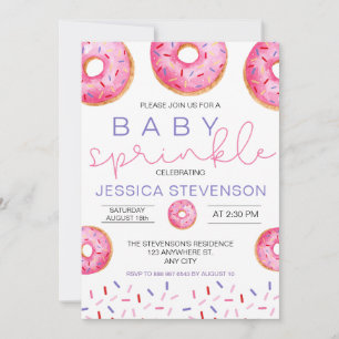 Wasserfarben-Donuts Mädchen Baby Sprinkle Shower  Einladung