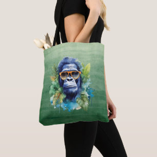 Wasserfarben Dschungel Gorilla mit Sonnenbrille & Tasche