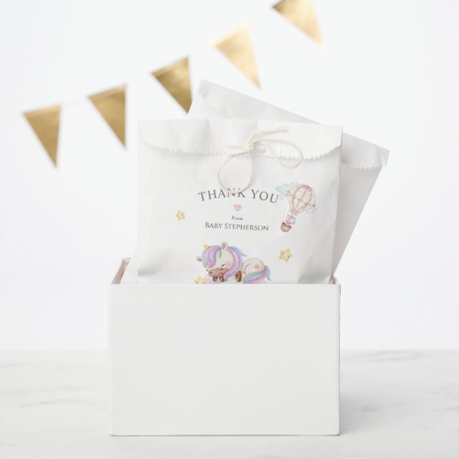 Wasserfarben-Einhorn-Babydusche Gefallen-Tasche Geschenktütchen (Party)