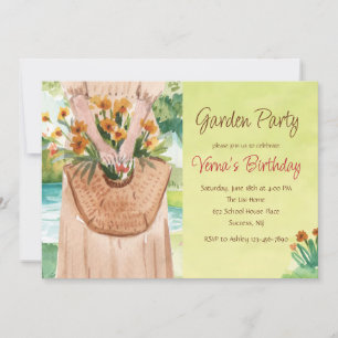 Wasserfarben-Einladung zur Gartenparty Einladung