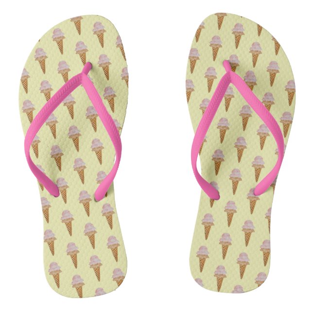 Wasserfarben Eiscreme Flip Flops (gelb) (Fußbett)