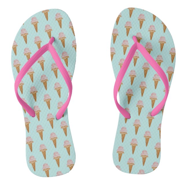 Wasserfarben Eiscreme Flip Flops (türkis) (Fußbett)