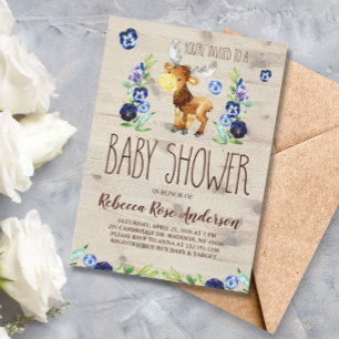 Wasserfarben Elch Woodland Baby Boy Baby Dusche Einladung