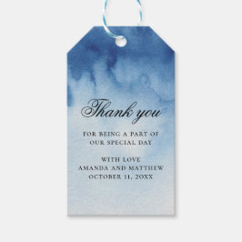 Wasserfarben elegante blaue nautische Hochzeit dan Geschenkanhänger