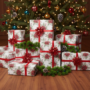 Wasserfarben Elegantes Weihnachtsstern Weihnachten Geschenkpapier