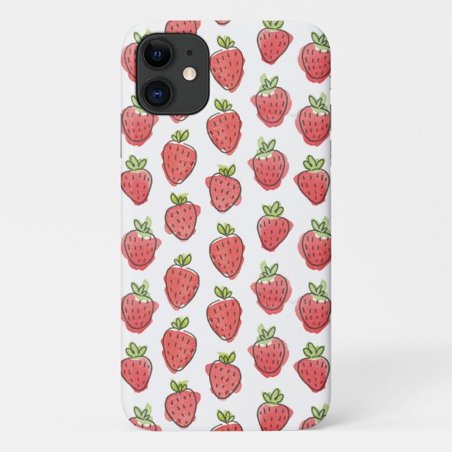 Wasserfarben Erdbeeren Case-Mate iPhone Hülle (Rückseite)