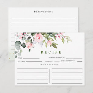 Wasserfarben-Eukalyptus-Brautparty-Rezeptkarte Postkarte