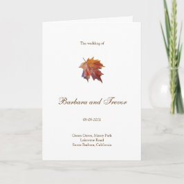 Wasserfarben Fallende Leaf Fall Nature Wedding Programm