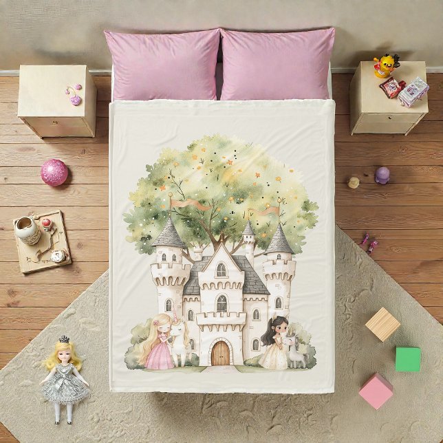 Wasserfarben-Fee-Prinzessin Whimsical Fleecedecke (Von Creator hochgeladen)