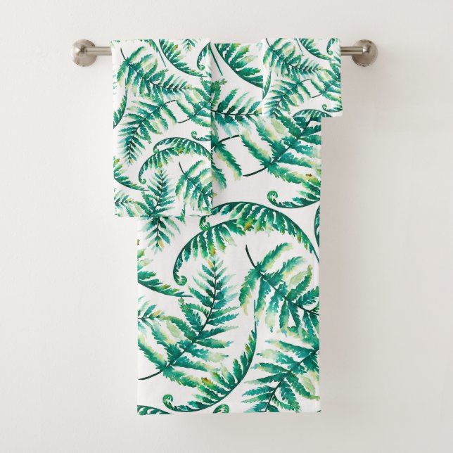Wasserfarben Ferns Muster Badhandtuch Set (Insitu)