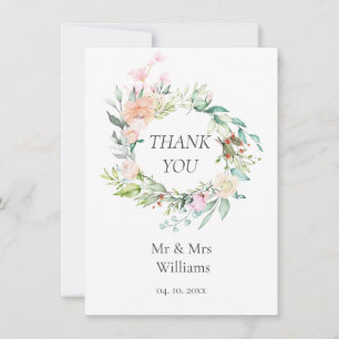 Wasserfarben Floral Danksagung Hochzeit Dankeskarte