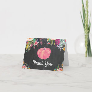 Wasserfarben Floral Fall Pumpkin Danke Karte