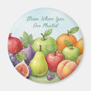 Wasserfarben-Fruchtfülle, Tu Bishvat-Hintergrund Magnet