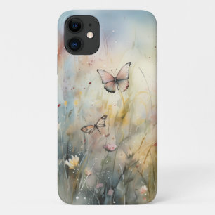 Wasserfarben-Frühlingsschmetterlinge Blumengehäuse Case-Mate iPhone Hülle