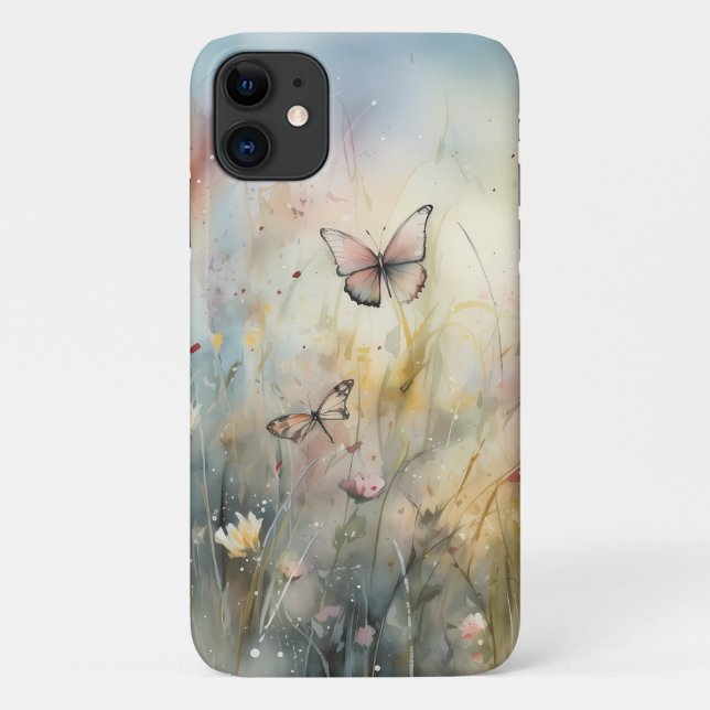 Wasserfarben-Frühlingsschmetterlinge Blumengehäuse Case-Mate iPhone Hülle (Rückseite)
