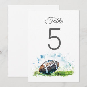 Wasserfarben-Fußball-Baby-Shower-Tischnummern Einladung