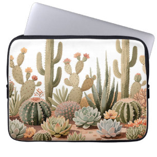Wasserfarben-Garten mit Sukkulenten und Desertkakt Laptopschutzhülle