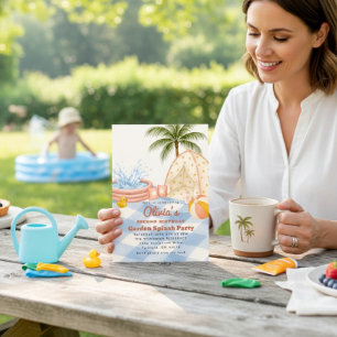 Wasserfarben-Garten-Splash-Party-Einladung Einladung