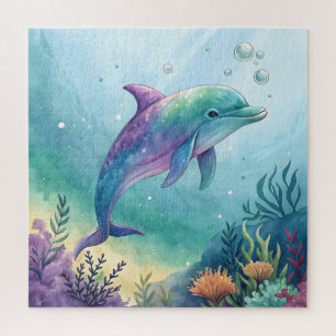 Wasserfarben gemalter Delfin
