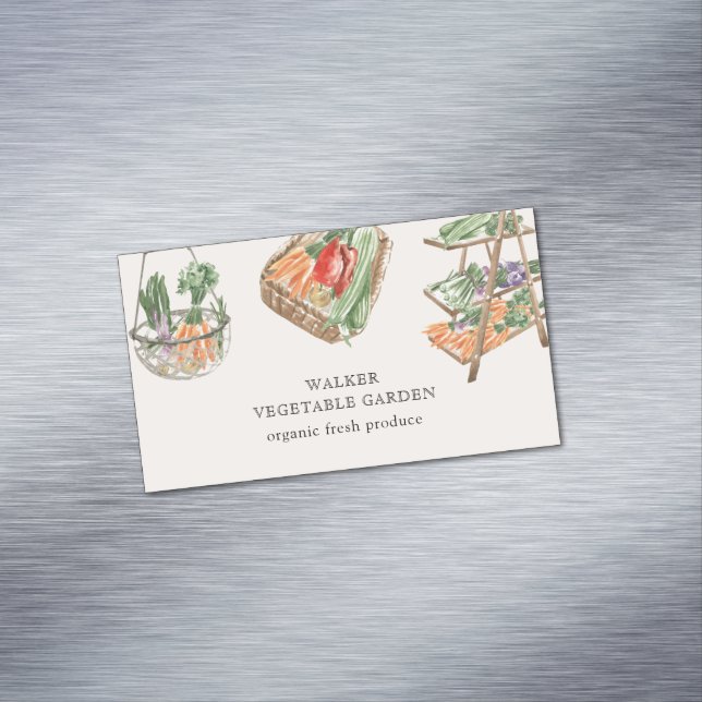 Wasserfarben-Gemüsegarten-Visitenkarte Magnetische Visitenkarte (Beispiel)