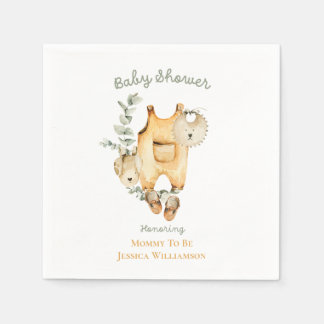 Wasserfarben-Gender-Neutral-Boho-Babydusche Serviette