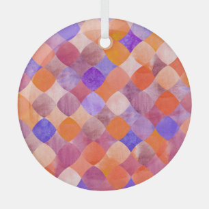 Wasserfarben geometrisch, arabische Fischwaagen. Ornament Aus Glas