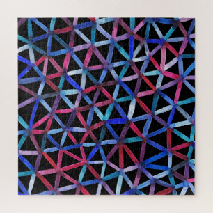 Wasserfarben Geometrisch: Dreiecke Gitter Muster.