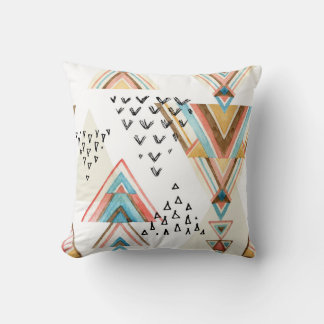 Wasserfarben Geometrisch Nahtlos: Tribal Style. Kissen