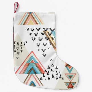 Wasserfarben Geometrisch Nahtlos: Tribal Style. Kleiner Weihnachtsstrumpf