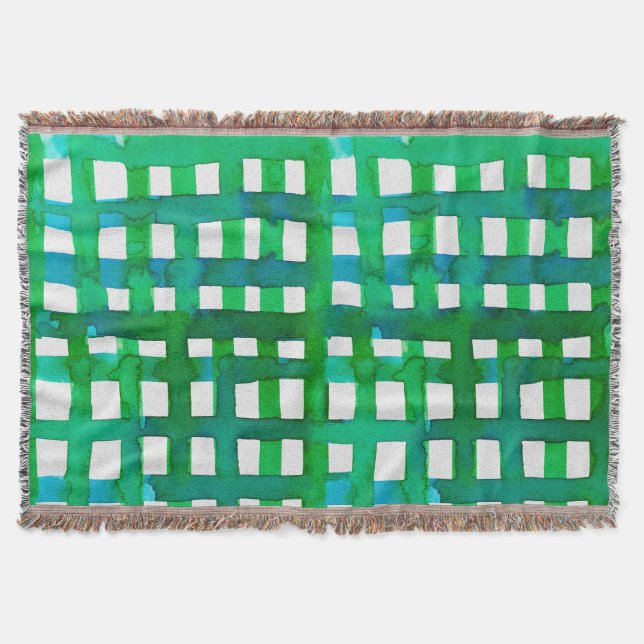 Wasserfarben-Gitter - grün Decke (Vorderseite)