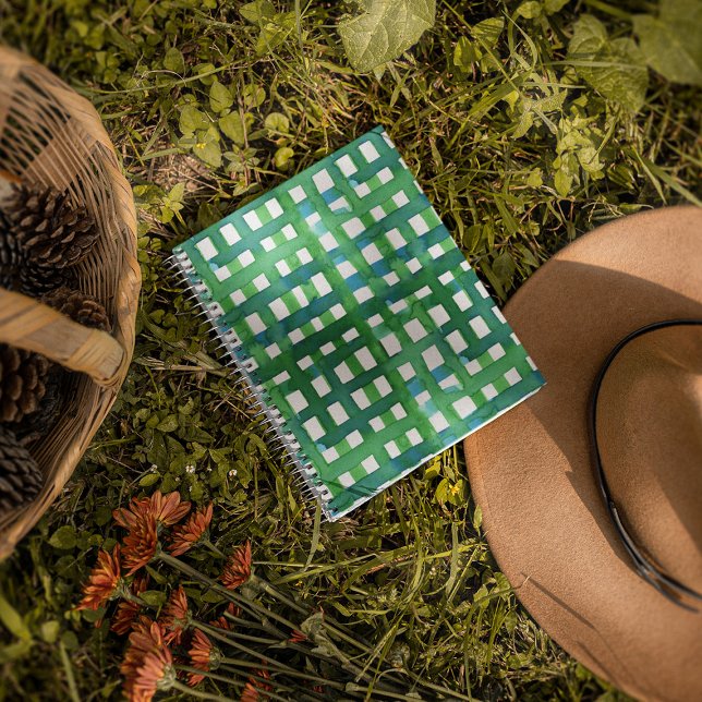 Wasserfarben-Gitter - grün Notizbuch (Von Creator hochgeladen)