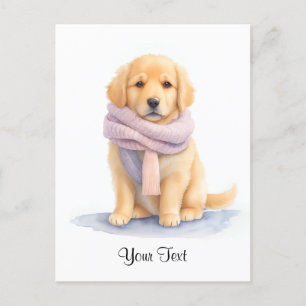 Wasserfarben Golden Retriever Welpe Hund Personali Postkarte