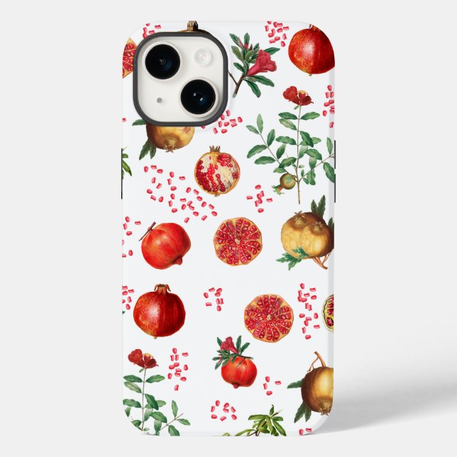 Wasserfarben Granatapfel Mittelmeerfruchtmuster Case-Mate iPhone 14 Hülle (Rückseite)
