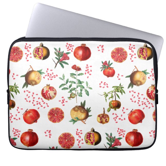 Wasserfarben Granatapfel Mittelmeerfruchtmuster Laptopschutzhülle (Vorderseite)