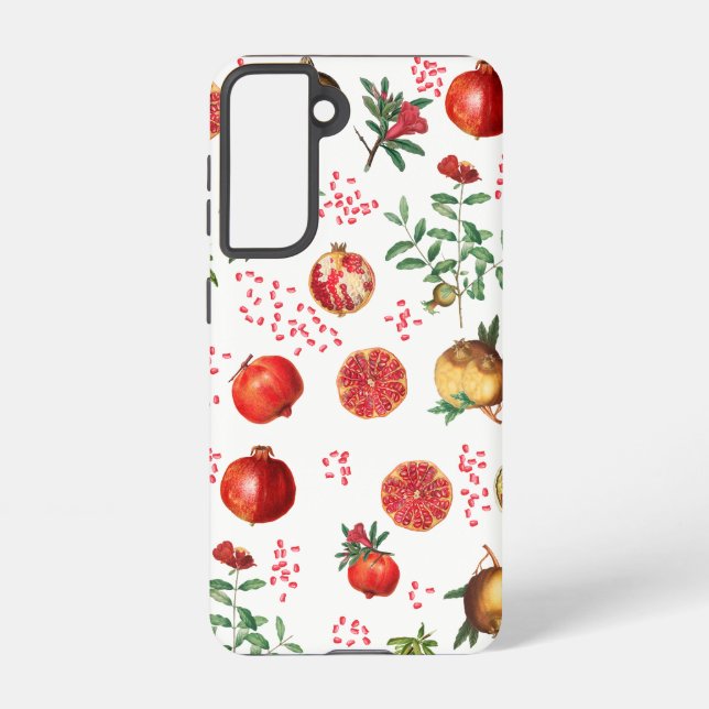 Wasserfarben Granatapfel Mittelmeerfruchtmuster Samsung Galaxy Hülle (Rückseite)