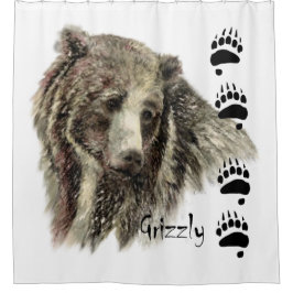 Wasserfarben Grizzles Bären Art Duschvorhang