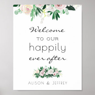 Wasserfarben Grün für alle nach der Hochzeit Poster