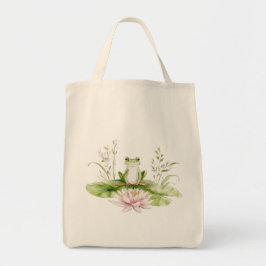 Wasserfarben Grüner Frosch Tragetasche