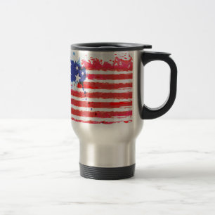 wasserfarben-grunge-amerikanische Flagge Reisebecher
