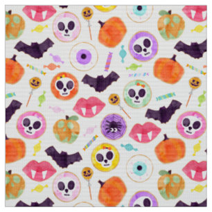 Wasserfarben Halloween Cookies Spooky Muster Stoff