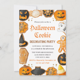 Wasserfarben-Halloween-Party Einladung