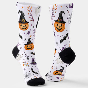 Wasserfarben-Halloween-Socken Gruseliges Kürbis- Socken